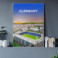 Affiche Clermont - Stade de rugby vu du ciel