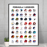 Poster Formule 1 – Légendes de la F1, Edition Premium | Wall of Fame