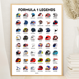 Poster Formule 1 – Légendes de la F1, Edition Premium | Wall of Fame