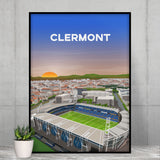Affiche Clermont - Stade de rugby vu du ciel