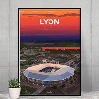 Poster Lyon - Stade de football vu du ciel