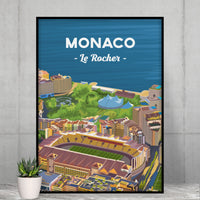 Poster Monaco - Stade Louis II vu du ciel