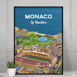 Poster Monaco - Stade Louis II vu du ciel