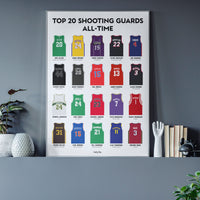 Top 20 Shooting Guards All Time. Poster – Premium Basketball Print