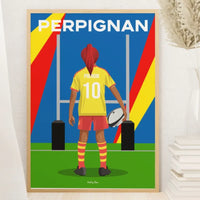 Affiche Rugby Enfant Personnalisée - Perpignan