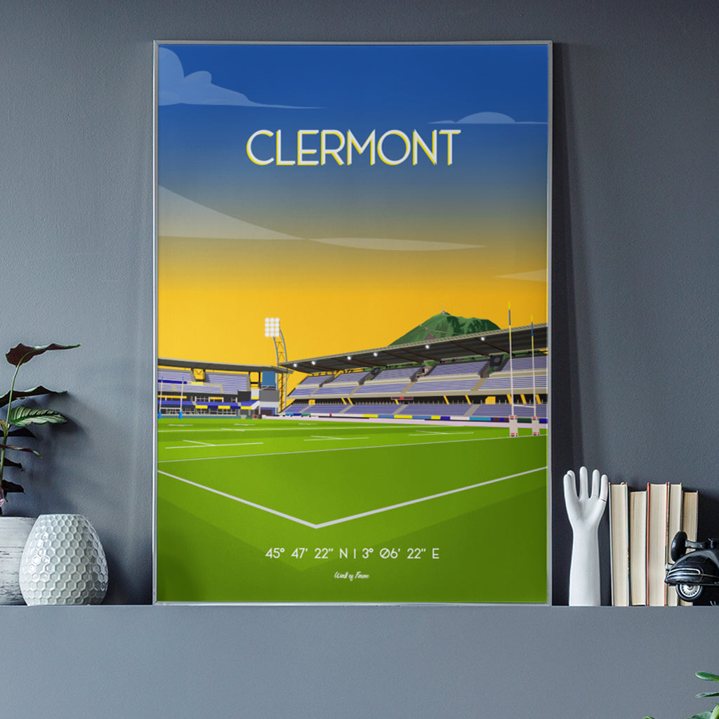 Affiche Clermont rugby Stade de rugby