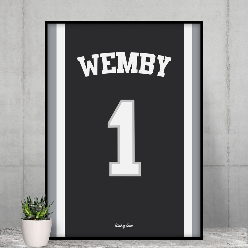 Basketball Jersey Poster Victor Wemby San Antonio Spurs