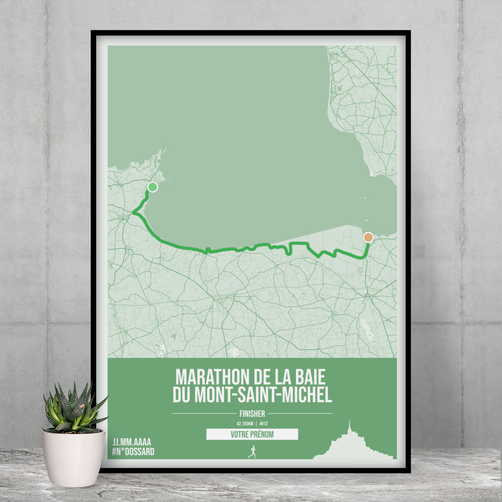 Affiche Marathon MontSaintMichel Poster Running personnalisable