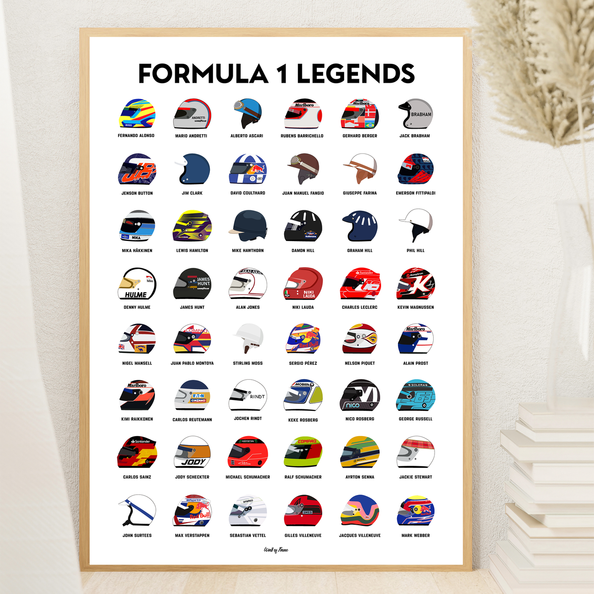 Poster Formule 1 – Légendes de la F1, Edition Premium | Wall of Fame