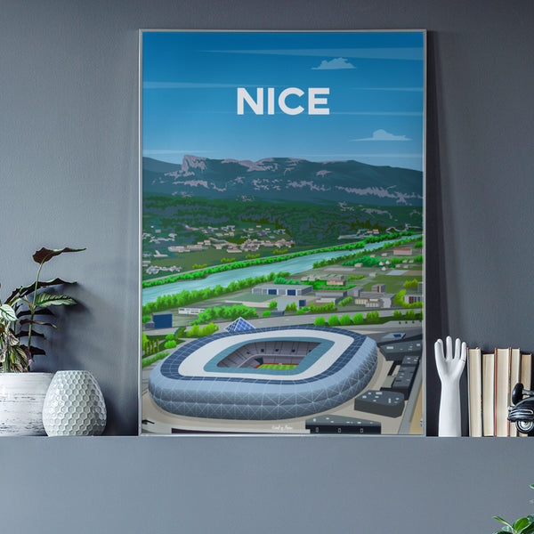 Affiche Nice - Stade de foot vu du ciel