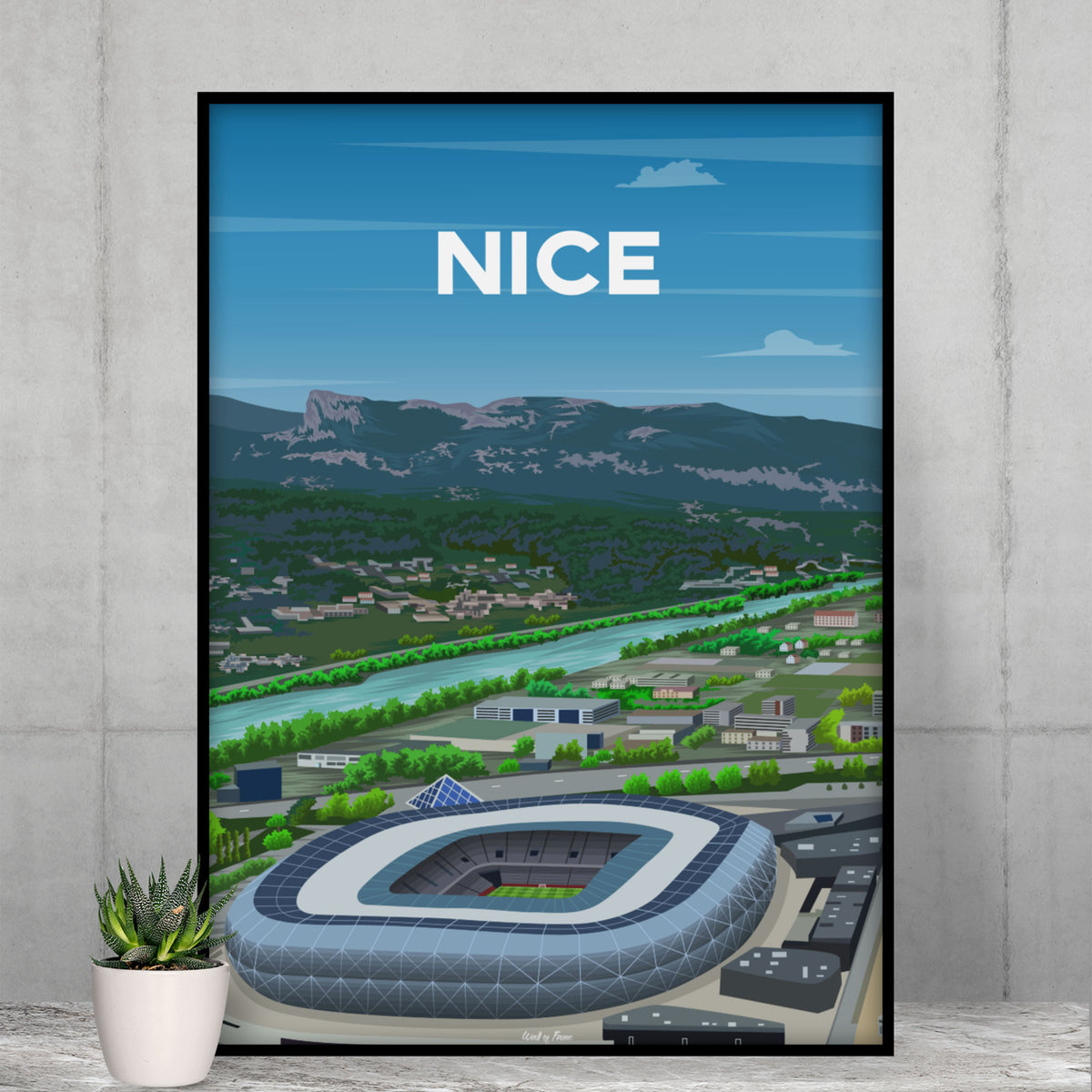 Affiche Nice - Stade de foot vu du ciel