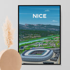 Affiche Nice - Stade de foot vu du ciel