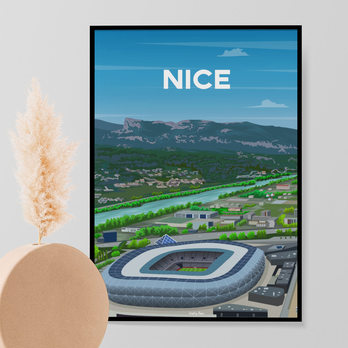 Affiche Nice - Stade de foot vu du ciel