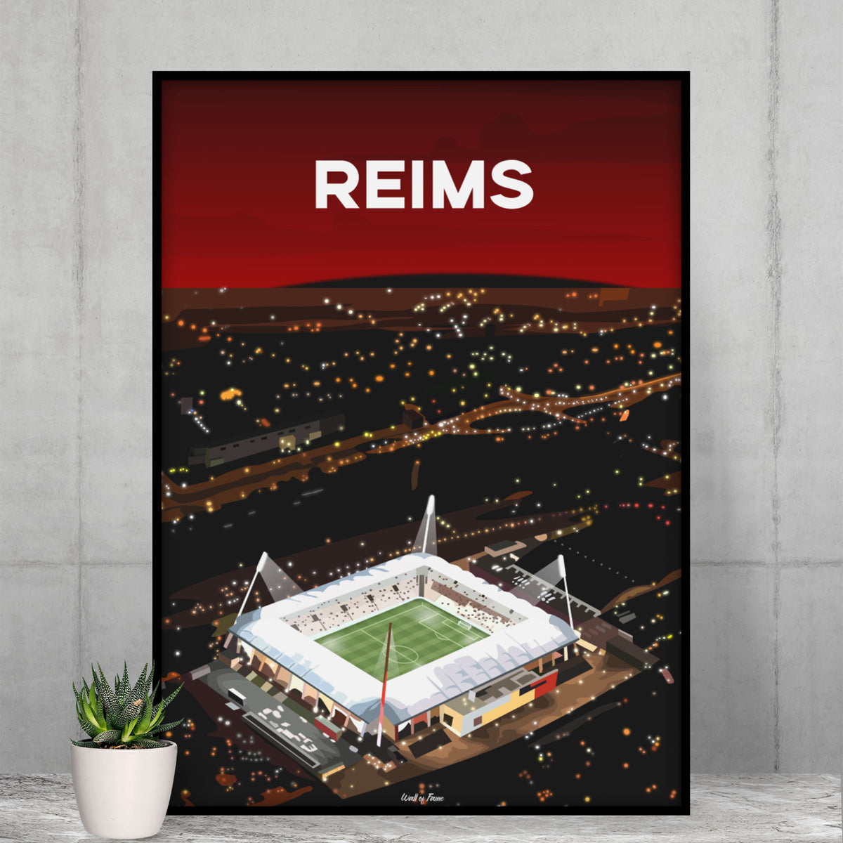 Affiche Reims - Stade Auguste Delaune vu du ciel