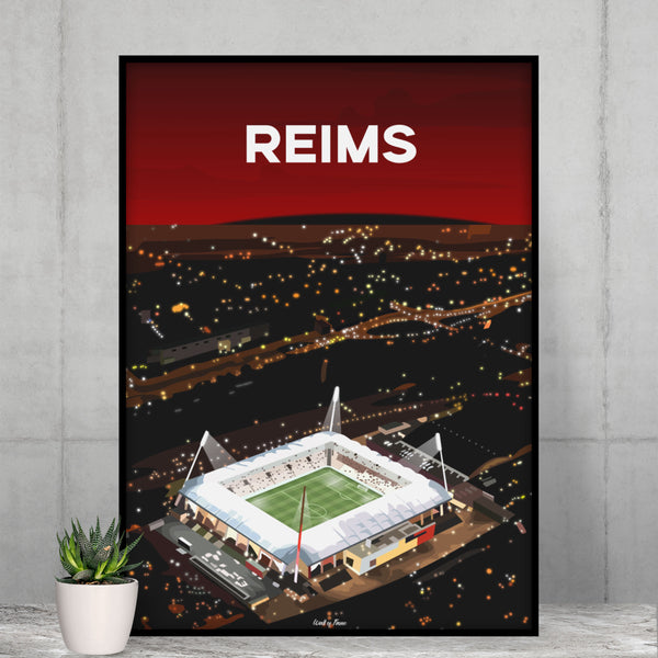 Affiche Reims - Stade Auguste Delaune vu du ciel
