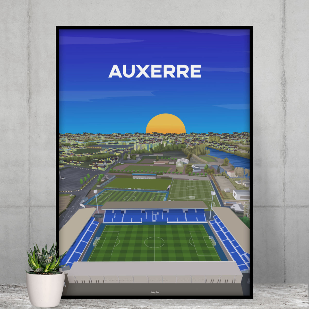 Poster Auxerre - Stade Abbé Deschamps vu du ciel