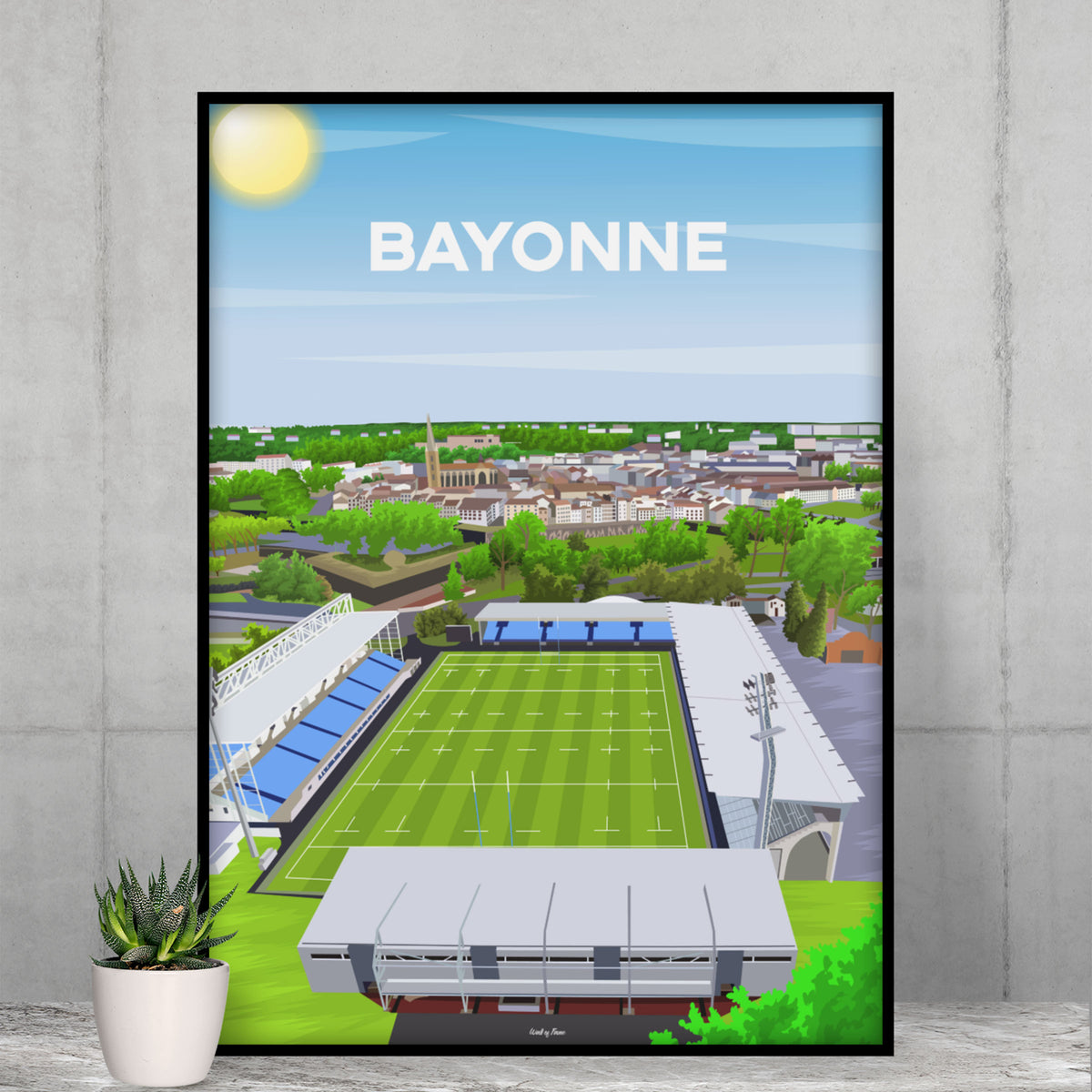 Poster Bayonne - Stade Jean Dauger vu du ciel