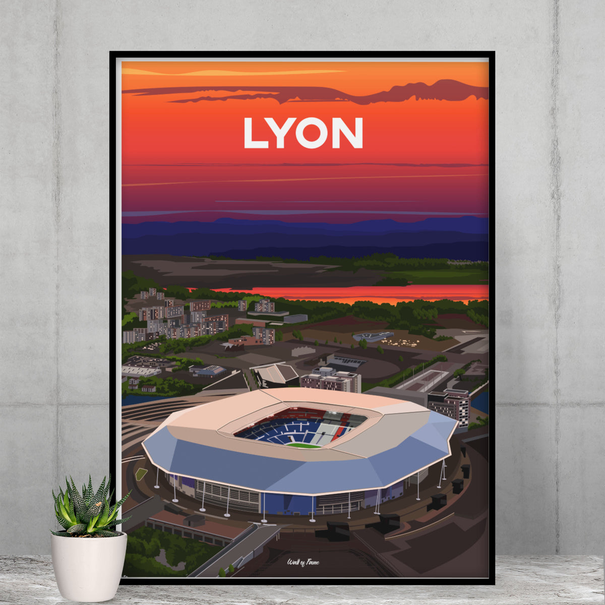 Poster Lyon - Stade de football vu du ciel