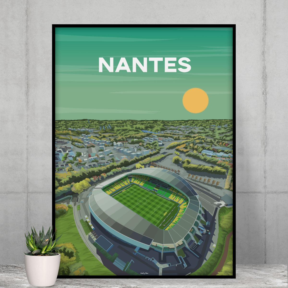 Poster Nantes - La Beaujoire vue du ciel