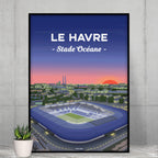 Poster Le Havre - Stade Océane vu du ciel