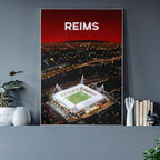 Affiche Reims - Stade Auguste Delaune vu du ciel
