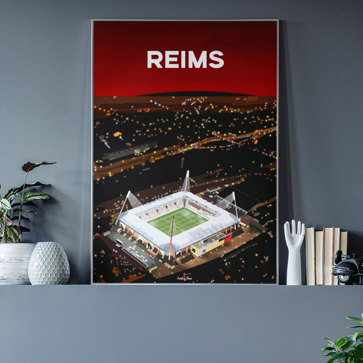 Affiche Reims - Stade Auguste Delaune vu du ciel