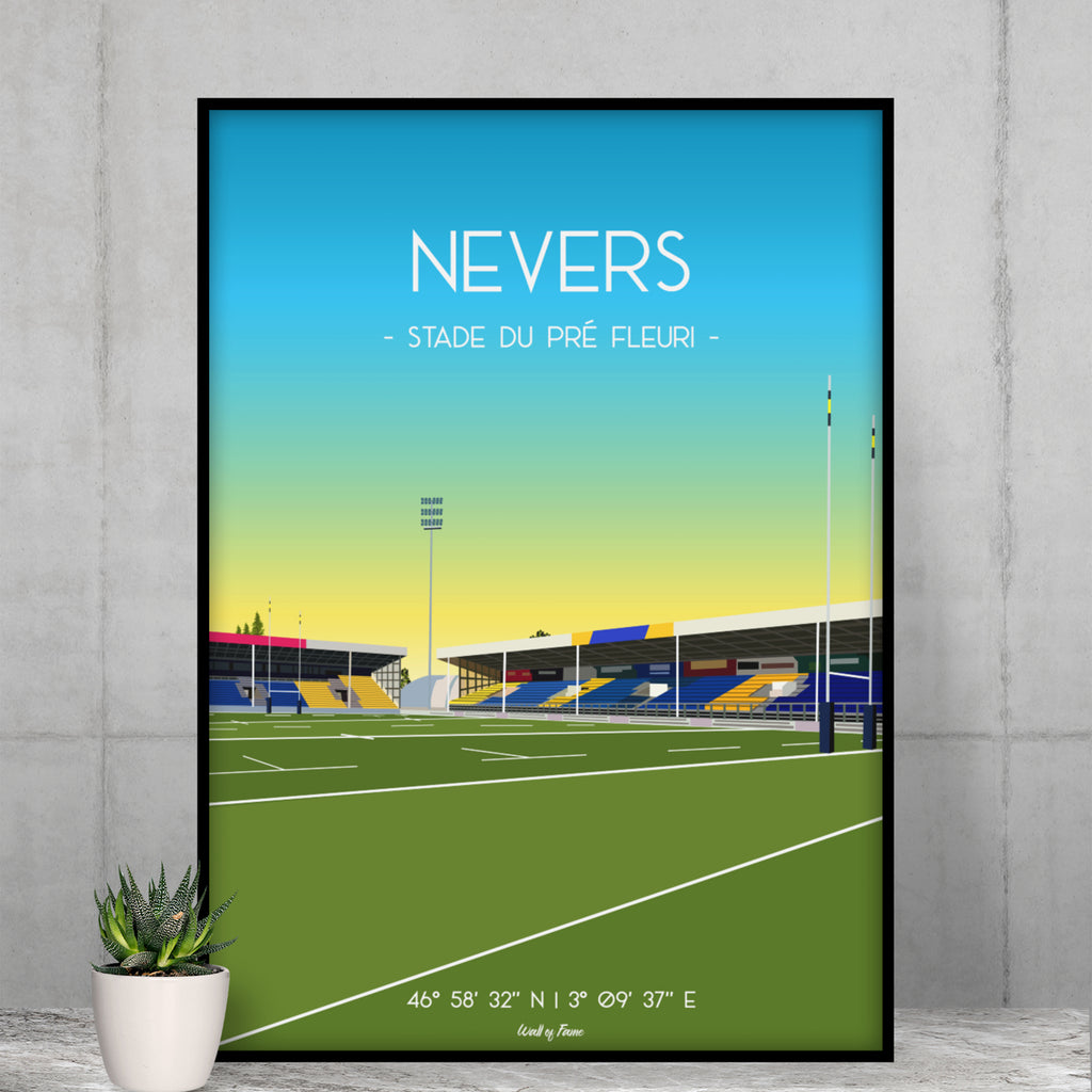 Poster Nevers - Stade du Pré Fleuri
