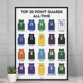 Top 20 Point Guards All Time Poster – Premium Basketball Print