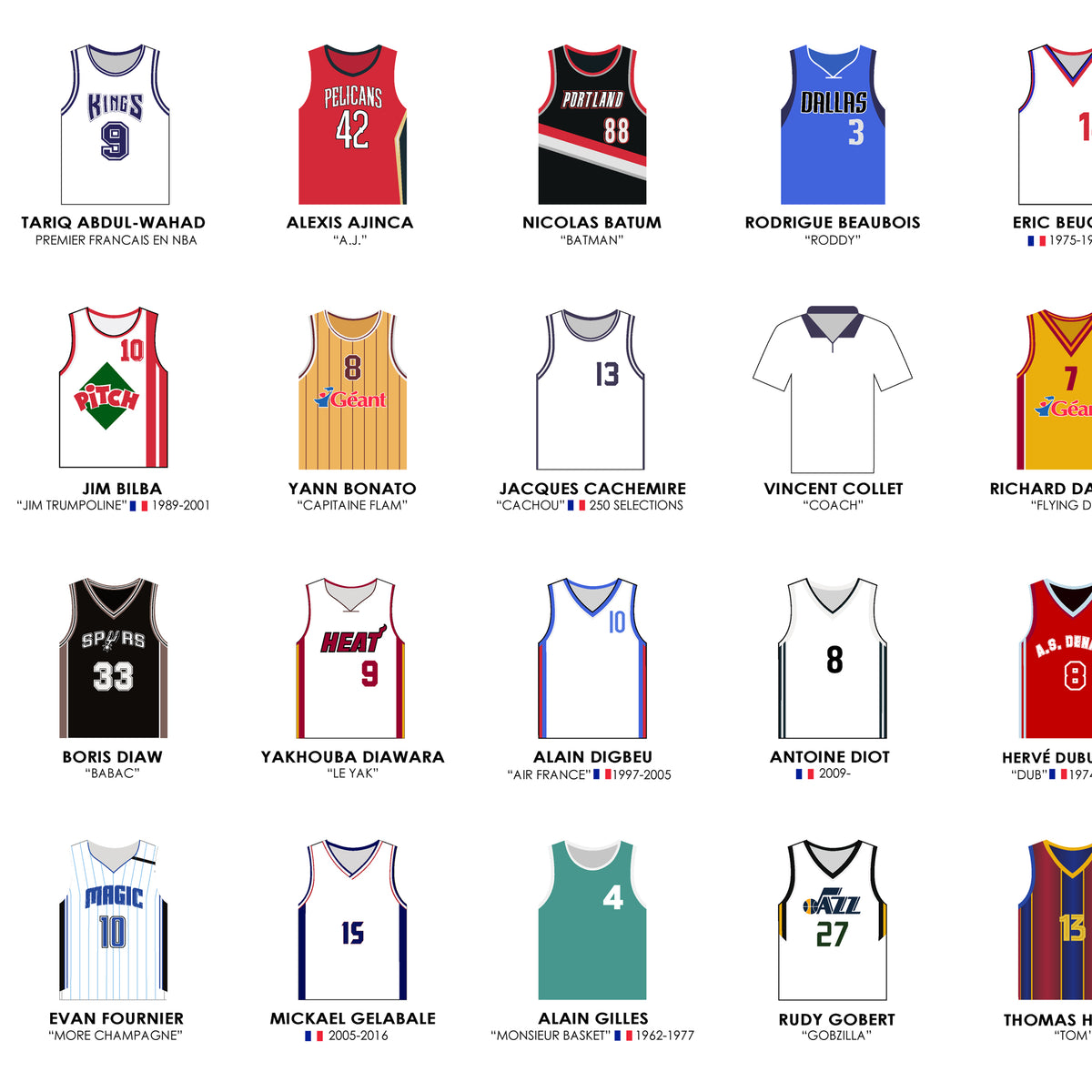 Poster Légendes du basket français