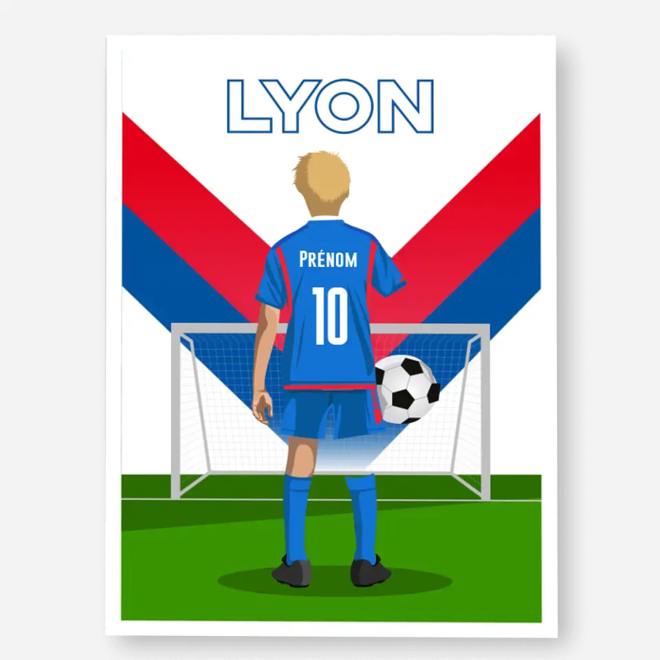 Affiche Football Enfant Personnalisée - Lyon