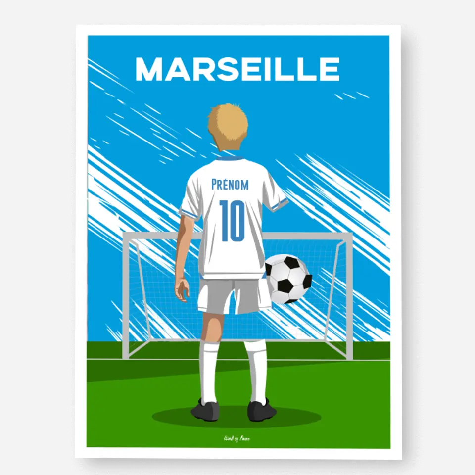 Affiche Football Enfant Personnalisée - Marseille