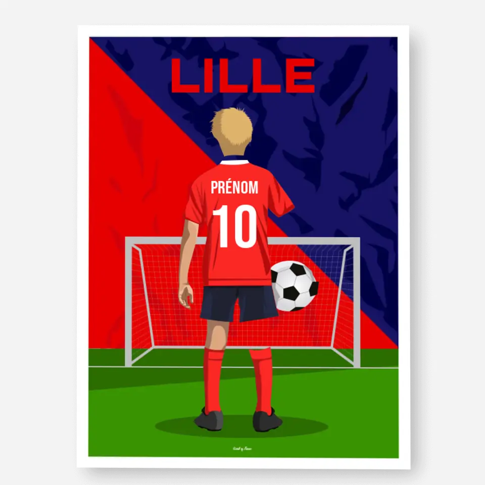 Affiche Football Enfant Personnalisée - Lille