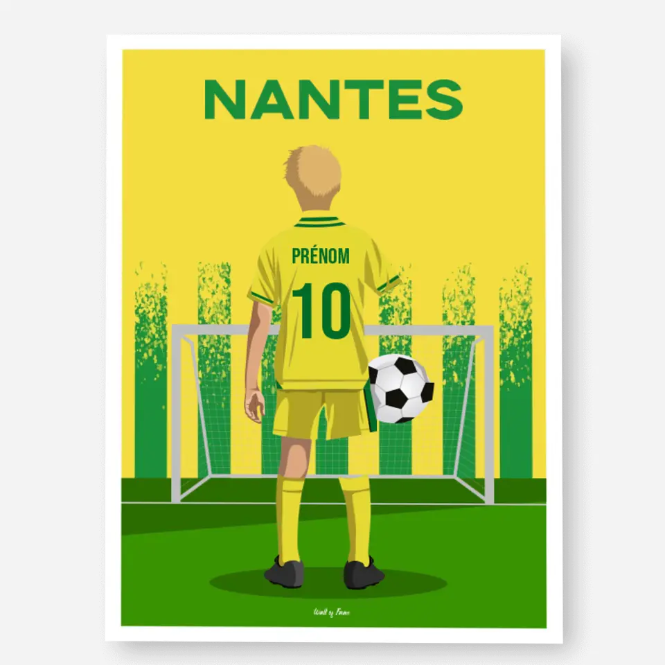 Affiche Football Enfant Personnalisée - Nantes