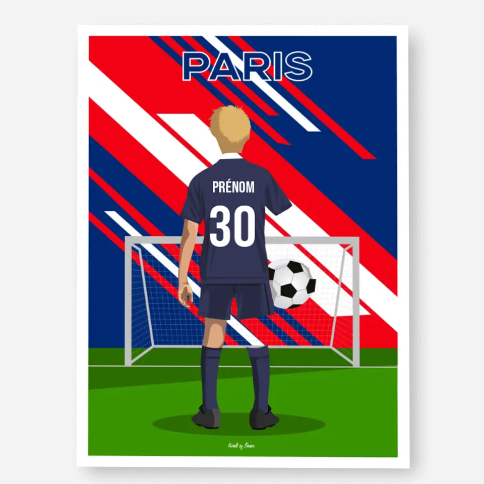 Affiche Football Enfant Personnalisée - Paris