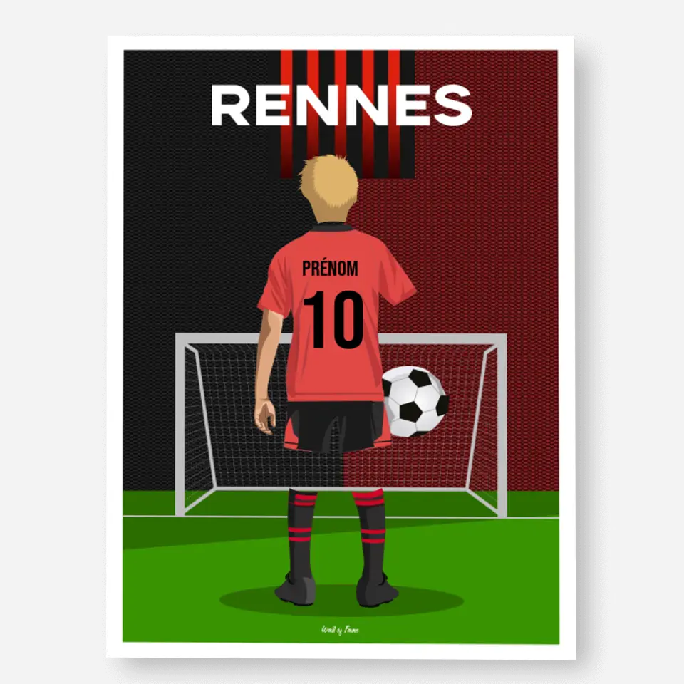 Affiche Football Enfant Personnalisée - Rennes
