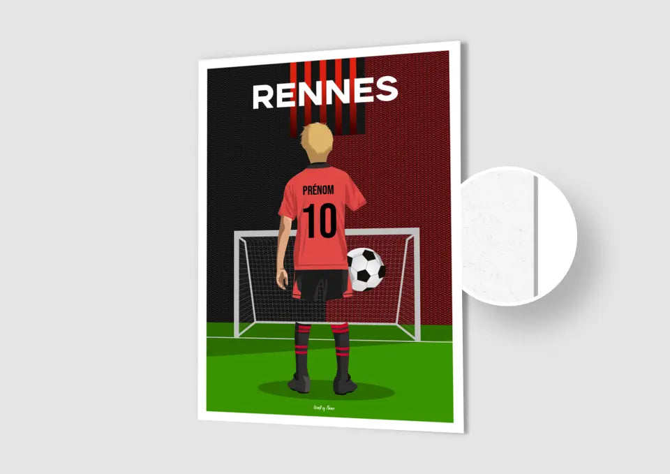 Affiche Football Enfant Personnalisée - Rennes
