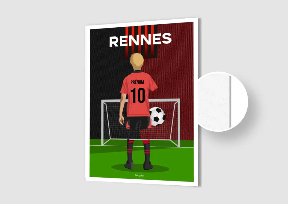 Affiche Football Enfant Personnalisée - Rennes
