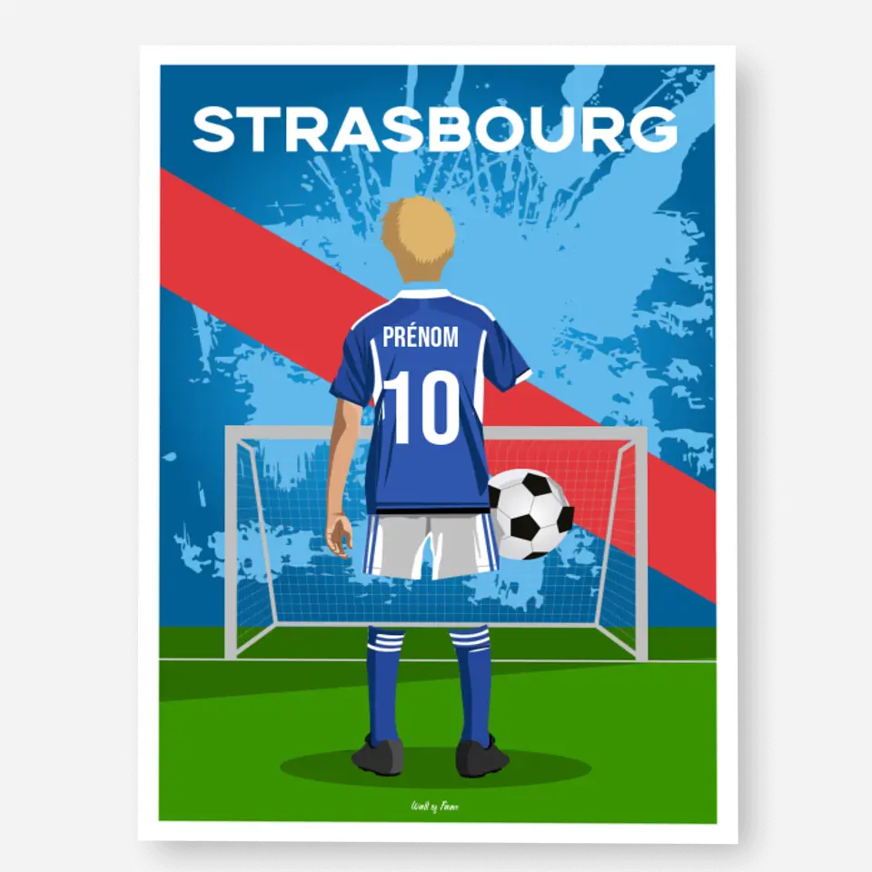Affiche Football Enfant Personnalisée - Strasbourg