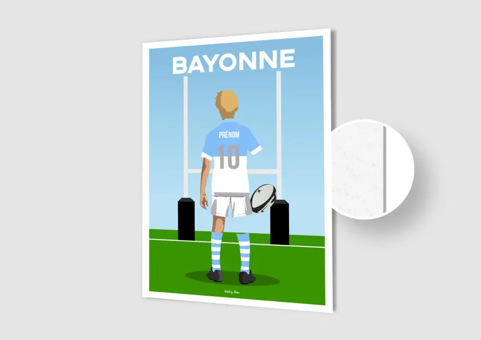Affiche Rugby Enfant Personnalisée - Bayonne