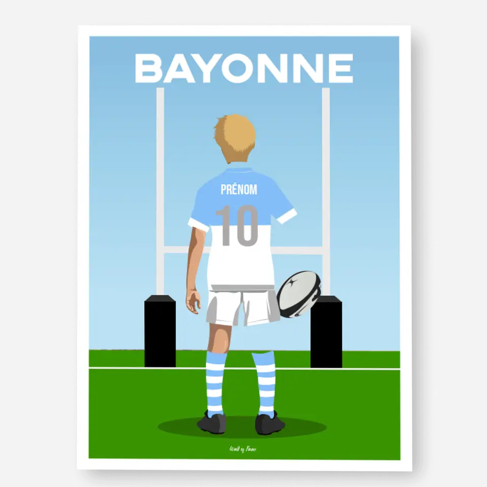 Affiche Rugby Enfant Personnalisée - Bayonne