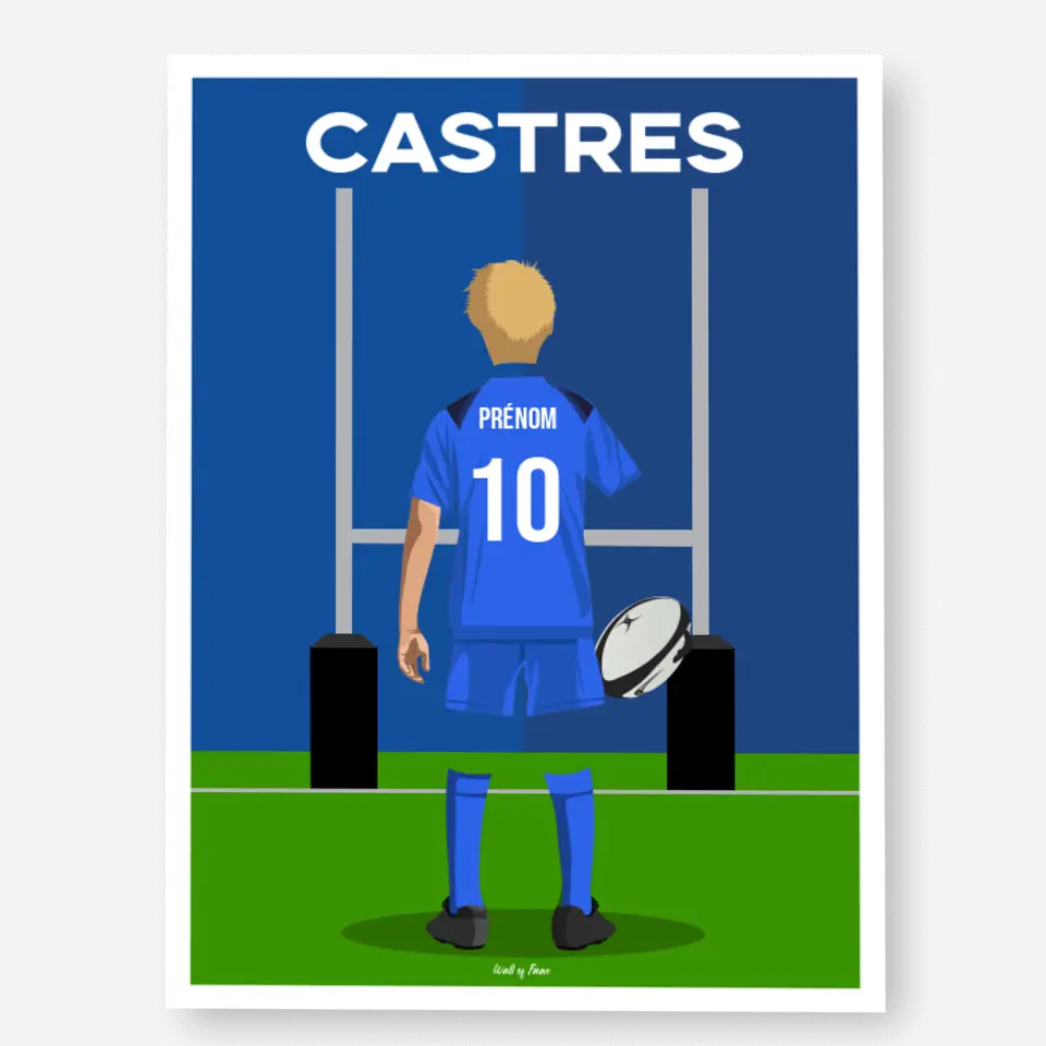 Affiche Rugby Enfant Personnalisée - Castres
