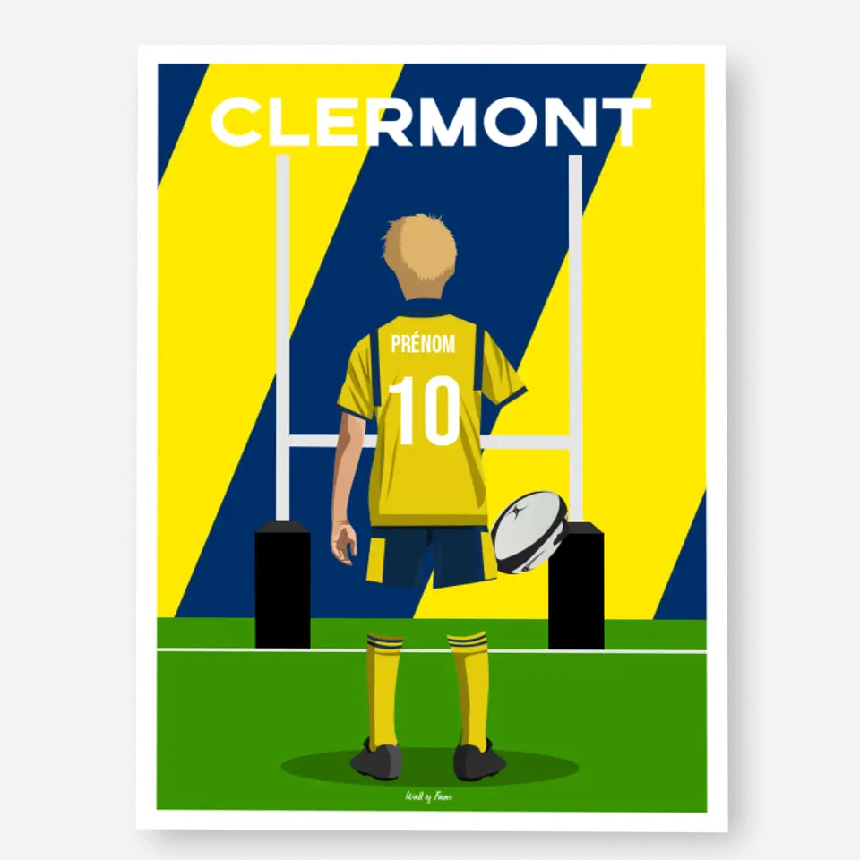 Affiche Rugby Enfant Personnalisée - Clermont