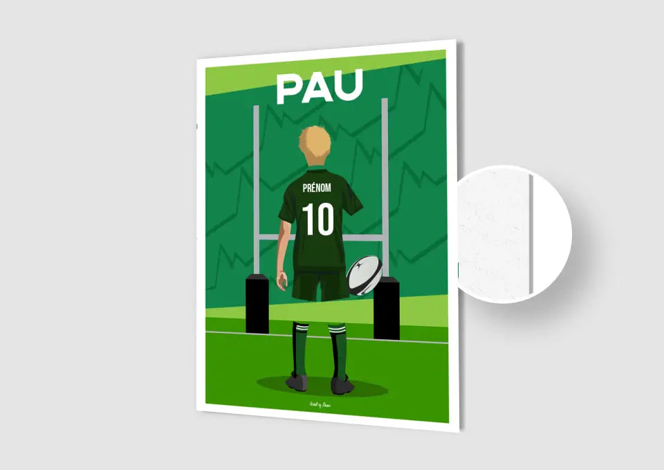 Affiche Rugby Enfant Personnalisée - Pau