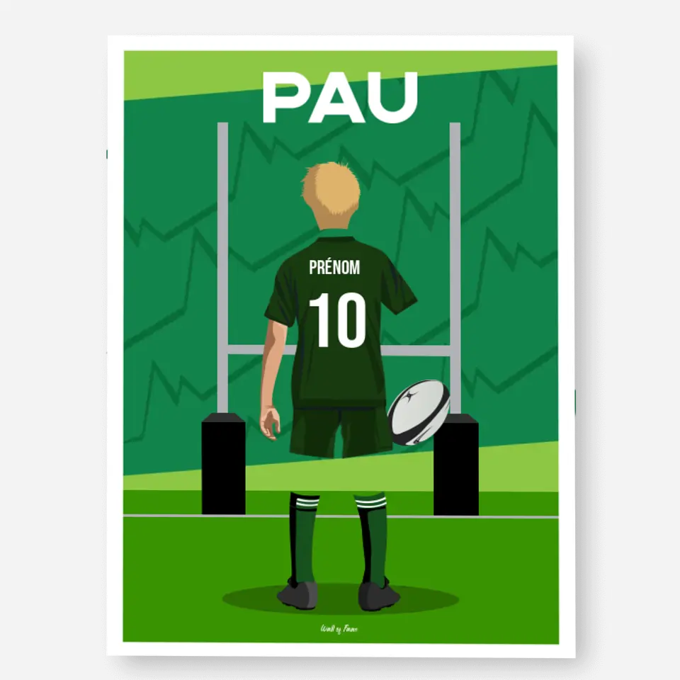 Affiche Rugby Enfant Personnalisée - Pau
