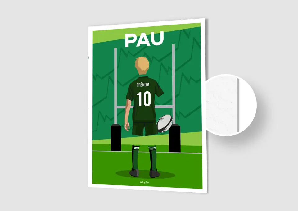 Affiche Rugby Enfant Personnalisée - Pau
