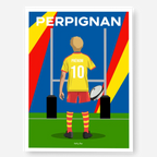 Affiche Rugby Enfant Personnalisée - Perpignan