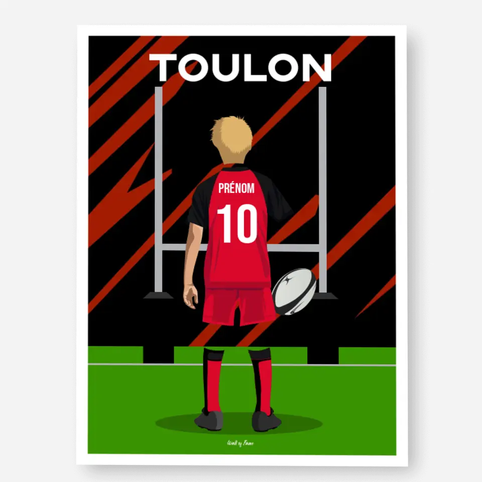 Affiche Rugby Enfant Personnalisée - Toulon
