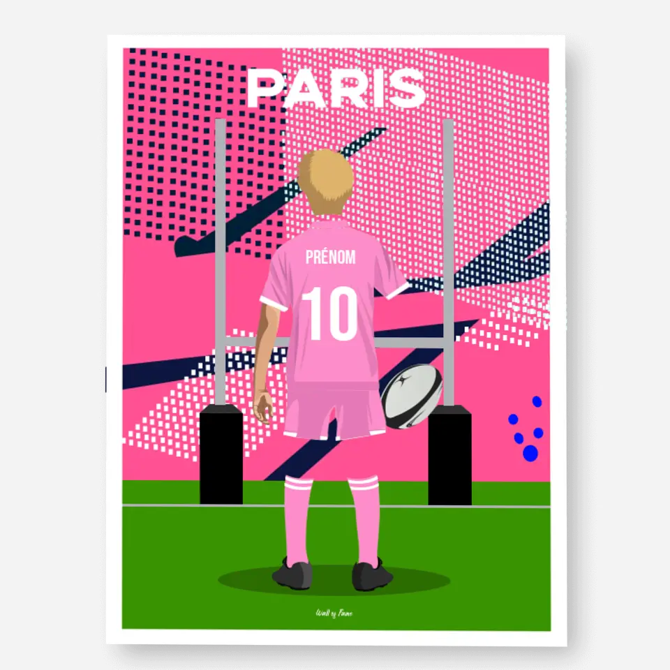 Affiche Rugby Enfant Personnalisée - Paris