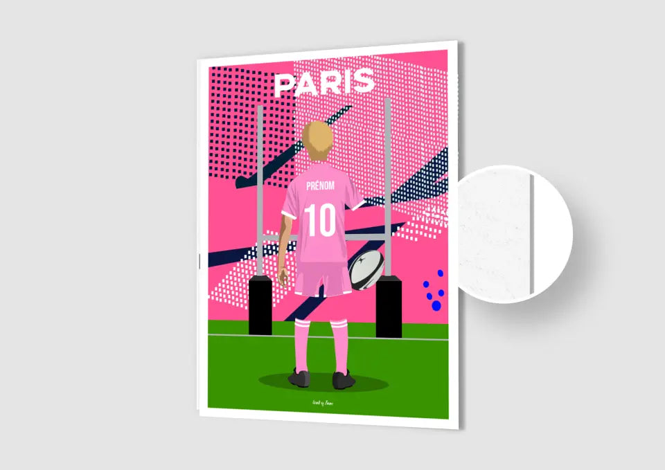 Affiche Rugby Enfant Personnalisée - Paris