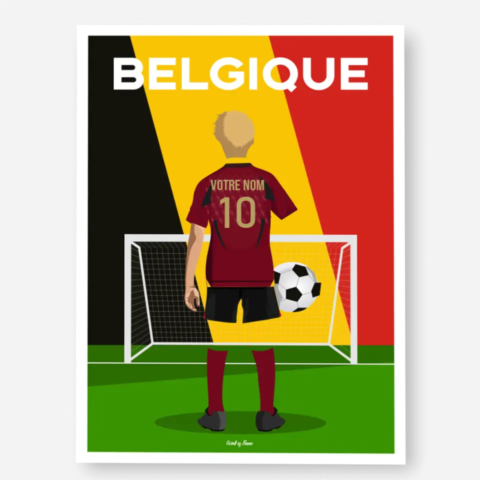 Affiche Football Belgique Personnalisée